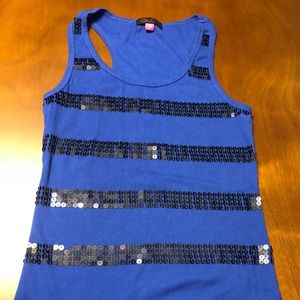 Sequence blue tank top